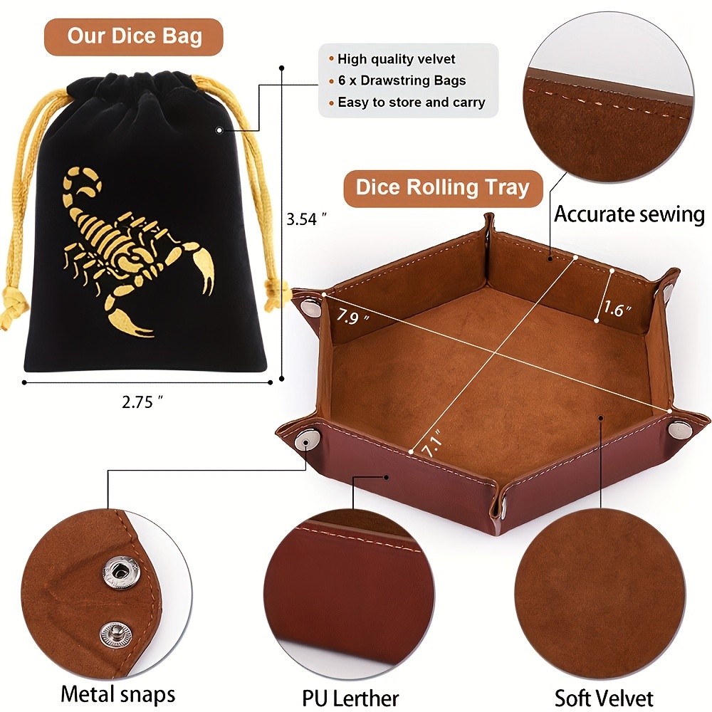 DND Multi-Faceted Dice Set with Drawstring Bags